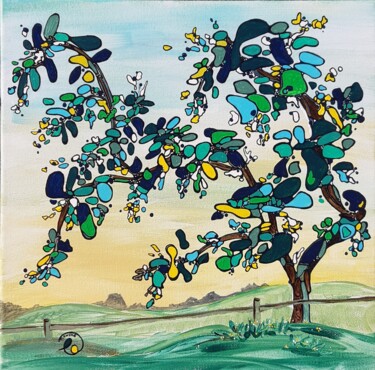 Peinture intitulée "AUPRES de mon ARBRE" par Lucile Plancke Delassus, Œuvre d'art originale, Acrylique