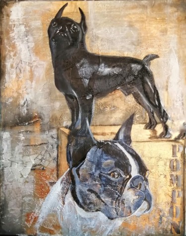 De Boston à Saulieu Peinture intitulée "De Boston à Saulieu" par Sandrine Engle, Œuvre d'art originale, Acrylique