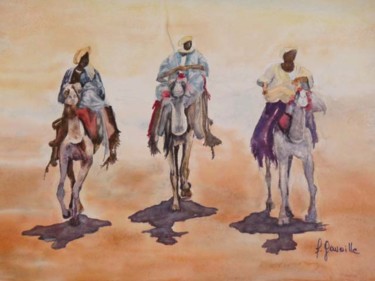 Peinture intitulée "Les cavaliers du dé…" par Françoise Gavoille, Œuvre d'art originale