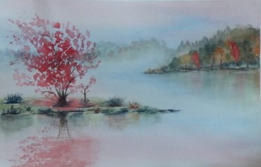 Peinture intitulée "brume-d-automne.jpg" par Françoise Gavoille, Œuvre d'art originale