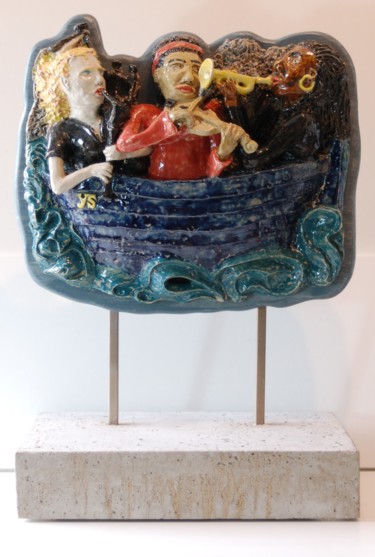 Skulptur mit dem Titel "les musiciennes de…" von Bas Van Zuijlen, Original-Kunstwerk, Keramik