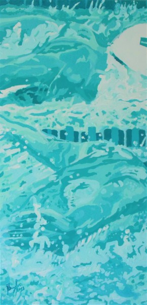 Pittura intitolato "Swimming" da Bas Van Zuijlen, Opera d'arte originale, Acrilico