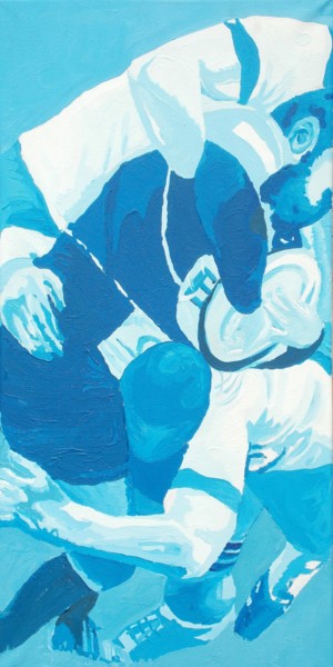 Malerei mit dem Titel "Rugby" von Bas Van Zuijlen, Original-Kunstwerk, Acryl