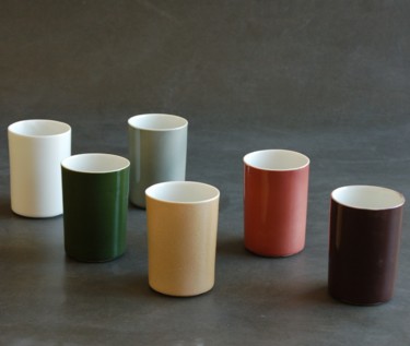 Design intitolato "6 mugs "Automne"" da Bas Van Zuijlen, Opera d'arte originale, Tavola arte