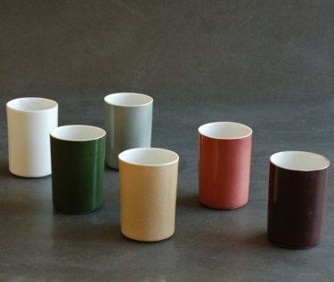 Design intitulée "6 mugs "Automne"" par Bas Van Zuijlen, Œuvre d'art originale, Art de la table