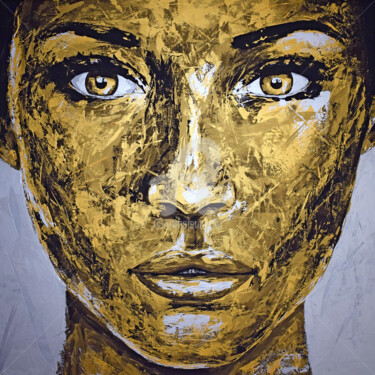 Malarstwo zatytułowany „Metallic 106 face p…” autorstwa Eugen Dick, Oryginalna praca, Akryl