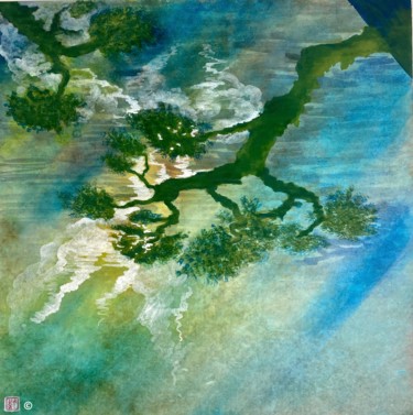 Reflets de Provence Peinture intitulée "Reflets de Provence" par Pascale Kuentz, Œuvre d'art originale, Pigments Monté sur Panneau de bois