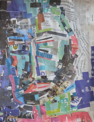 Autoportrait 2018 Collages intitulée "Autoportrait 2018" par Pascal Laurent, Œuvre d'art originale, Collages