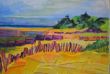 Peinture intitulée "île de Ré : plage d…" par Pascal Laurent, Œuvre d'art originale, Acrylique