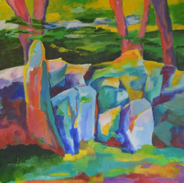 Peinture intitulée "Corrèze : le Causse" par Pascal Laurent, Œuvre d'art originale, Acrylique