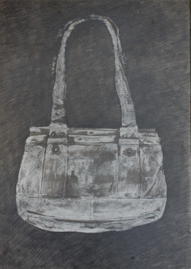 Drawing titled "Sac Guess 1" by Atelier N N . Art Store By Nat, Original Artwork, Graphite