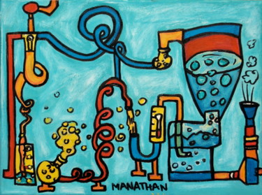 Painting titled "Laboratoire" by Atelier N N . Art Store By Nat, Original Artwork, Acrylic