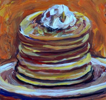 Painting titled "Pancakes" by Atelier N N . Art Store By Nat, Original Artwork, Acrylic