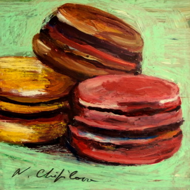 Painting titled "Macarons" by Atelier N N . Art Store By Nat, Original Artwork, Acrylic