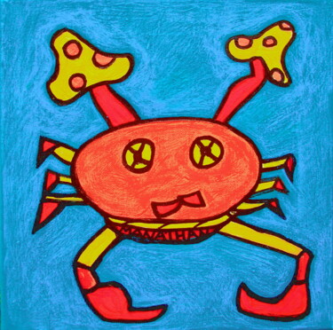 Crab Peinture intitulée "Crab" par Atelier N N . Art Store By Nat, Œuvre d'art originale, Acrylique Monté sur Châssis en bois