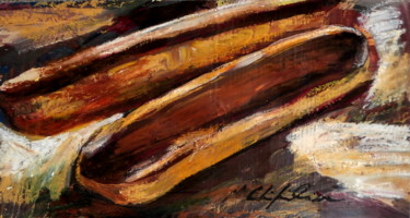 Painting titled "Eclairs au chocolat" by Atelier N N . Art Store By Nat, Original Artwork, Acrylic