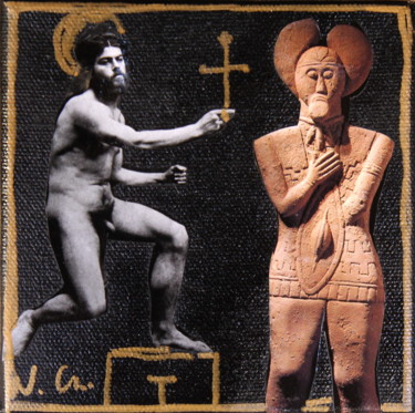 Jean le Baptiste Collages titled "Jean le Baptiste" by Nath Chipilova (Atelier NN art store), Original Art, Paper cutting