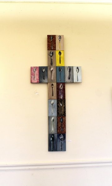 Schilderij getiteld "Spoons Cross. Exemp…" door Atelier N N . Art Store By Nat, Origineel Kunstwerk, Acryl
