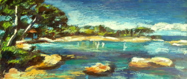 Peinture intitulée "Paysage marin simpl…" par Atelier N N . Art Store By Nat, Œuvre d'art originale, Acrylique