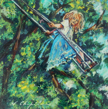 Painting titled "Balançoire" by Atelier N N . Art Store By Nat, Original Artwork, Acrylic