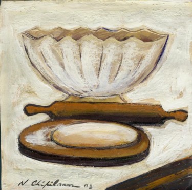 Malerei mit dem Titel "Recette de la pâte…" von Atelier N N . Art Store By Nat, Original-Kunstwerk, Acryl