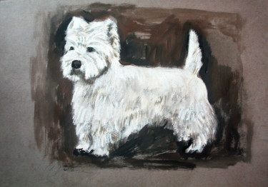 Pintura titulada "Terrier west highla…" por Atelier N N . Art Store By Nat, Obra de arte original, Acrílico