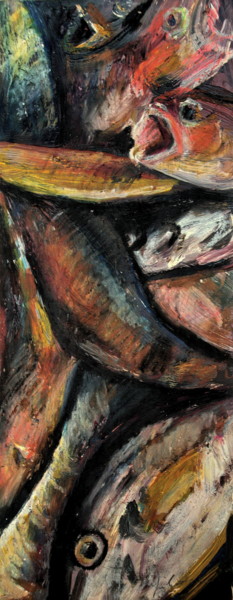 Pittura intitolato "Dead fishes2" da Nathalia Chipilova, Opera d'arte originale, Acrilico