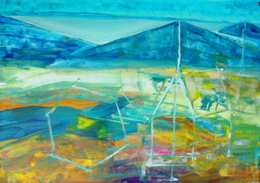 Schilderij getiteld "Mountain, hommage à…" door Atelier N N . Art Store By Nat, Origineel Kunstwerk, Acryl