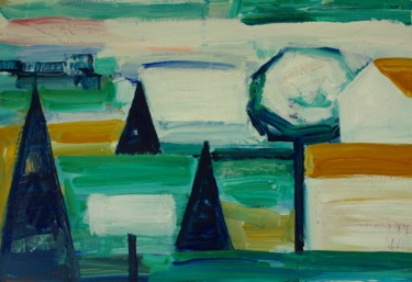 Pittura intitolato "Pyramides. Inspirat…" da Atelier N N . Art Store By Nat, Opera d'arte originale, Acrilico