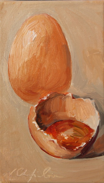 Painting titled "Oeuf" by Atelier N N . Art Store By Nat, Original Artwork, Acrylic
