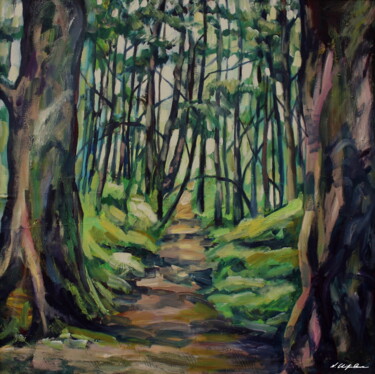 Painting titled "Into The Wood" by Atelier N N . Art Store By Nat, Original Artwork, Acrylic