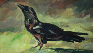 Peinture intitulée "Daily Raven 2 2020/…" par Nathalia Chipilova, Œuvre d'art originale, Acrylique