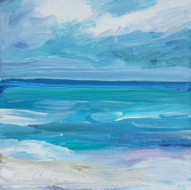 Картина под названием "Daily Sea 2 20/01/02" - Atelier N N . Art Store By Nat, Подлинное произведение искусства, Акрил