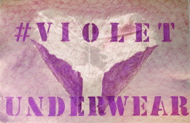 Drawing titled "# Violet underwear" by Atelier N N . Art Store By Nat, Original Artwork, Ballpoint pen