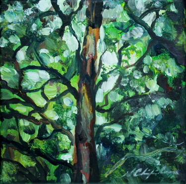 Painting titled "Into the wood 1" by Atelier N N . Art Store By Nat, Original Artwork, Acrylic