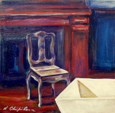 Painting titled "Chair 3" by Nathalia Chipilova, Original Artwork, Acrylic