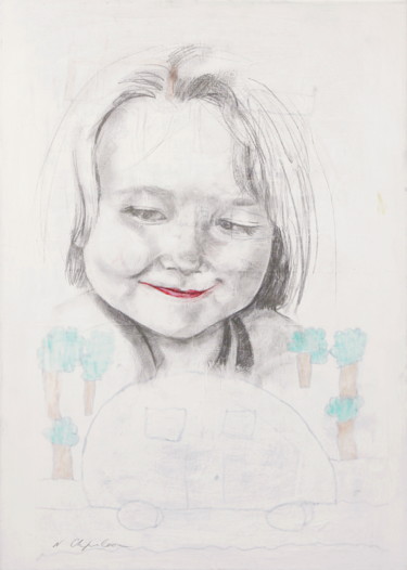 Dessin intitulée "Commande du portrai…" par Atelier N N . Art Store By Nat, Œuvre d'art originale, Crayon