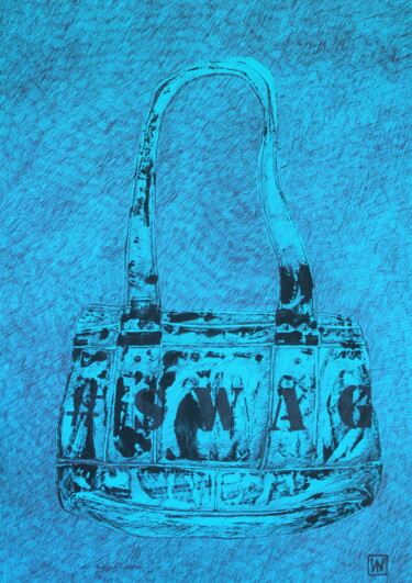 Dessin intitulée "Bag Guess #Swag" par Atelier N N . Art Store By Nat, Œuvre d'art originale, Stylo à bille
