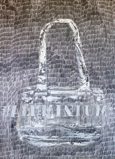 Disegno intitolato "Bag Guess #Aluminiu…" da Atelier N N . Art Store By Nat, Opera d'arte originale, Pennarello