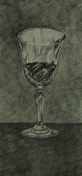 Dessin intitulée "Verre de vin. Isolé…" par Atelier N N . Art Store By Nat, Œuvre d'art originale, Crayon