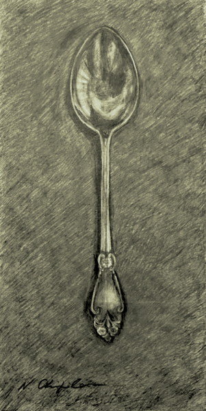 Dessin intitulée "Grande Cuillère anc…" par Atelier N N . Art Store By Nat, Œuvre d'art originale, Graphite