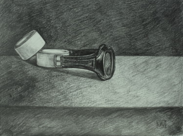 Drawing titled "Montre et rouleaux…" by Atelier N N . Art Store By Nat, Original Artwork, Graphite