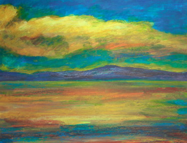 Painting titled "Le reflet de nuage…" by Atelier N N . Art Store By Nat, Original Artwork, Gouache