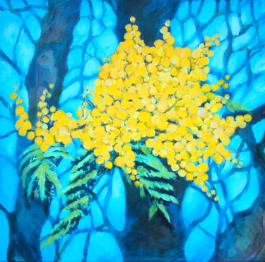 Painting titled "Le Mimosa" by Atelier N N . Art Store By Nat, Original Artwork, Acrylic