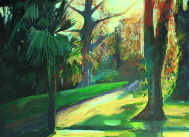 Pittura intitolato "Paradise garden 1 #…" da Atelier N N . Art Store By Nat, Opera d'arte originale, Acrilico