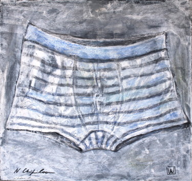 Pittura intitolato "Caleçon rayé. #arti…" da Nathalia Chipilova, Opera d'arte originale, Acrilico