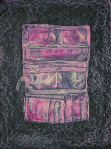 Pittura intitolato "Porte feuille rose…" da Atelier N N . Art Store By Nat, Opera d'arte originale, Acrilico