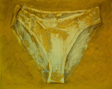 Malarstwo zatytułowany „Yellow Panties 1” autorstwa Atelier N N . Art Store By Nat, Oryginalna praca, Akryl