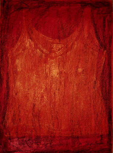 Pintura titulada "Red Gold Orange und…" por Atelier N N . Art Store By Nat, Obra de arte original, Acrílico