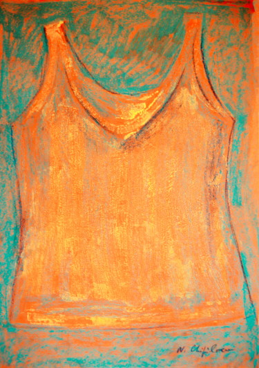 Painting titled "Orange Gold Undersh…" by Atelier N N . Art Store By Nat, Original Artwork, Acrylic